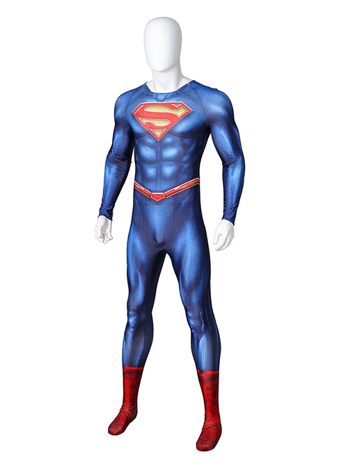 Superman And Lois Season 3 Halloween Cosplay Superman Costume Printing Bodysuit Full Set