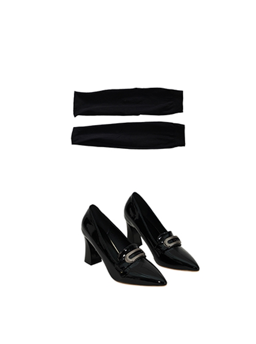 Wednesday Addams Halloween Cosplay School Ball Black Dress Accessories Black Shoes And Socks