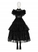 Wednesday Addams Halloween Cosplay School Ball Black Dress Accessories Black Shoes And Socks