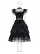 Wednesday Addams Halloween Cosplay Wednesday Costume Black Ball Dress Full Set