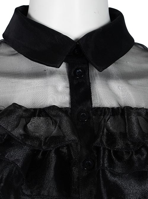 Wednesday Addams Halloween Cosplay Wednesday Costume Black Ball Dress Full Set