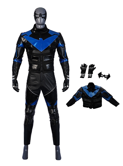 Game Gotham Knights Halloween Cosplay Nightwing Costume Set Without Shoes