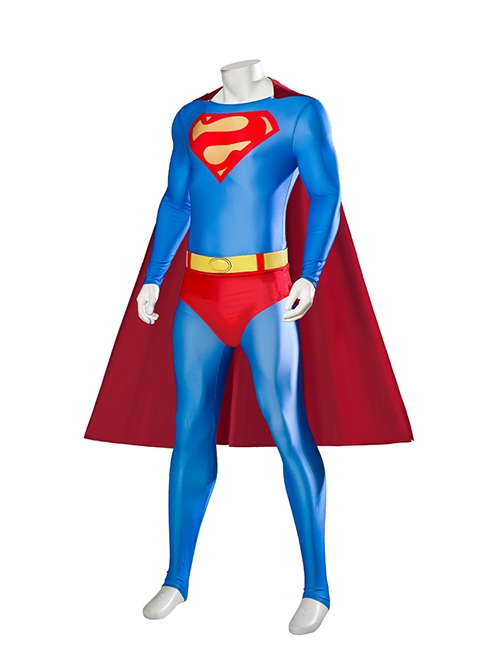 Superman 1978 Halloween Cosplay Jeff East Version Battle Suit Costume Set Without Boots