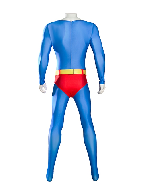 Superman 1978 Halloween Cosplay Jeff East Version Battle Suit Costume Bodysuit Without Shorts And Belt