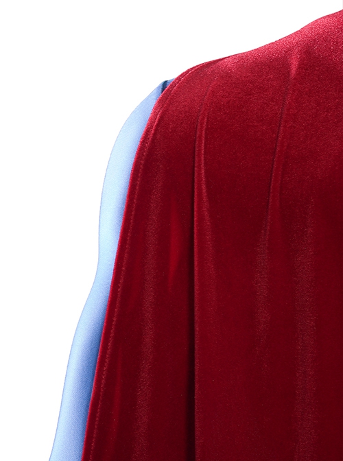 Superman 1978 Halloween Cosplay Jeff East Version Battle Suit Costume Red Cloak