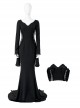 Wednesday Addams Halloween Cosplay Morticia Black Dress Costume