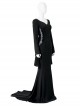 Wednesday Addams Halloween Cosplay Morticia Black Dress Costume