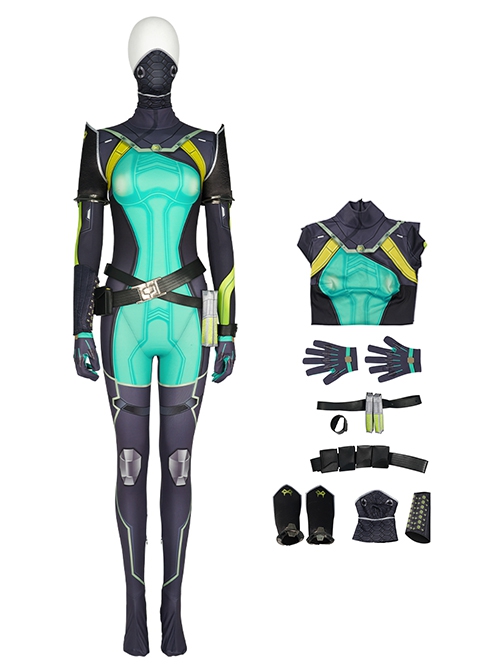 Game Valorant Controller Halloween Cosplay Viper Costume Bodysuit Full Set