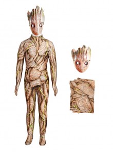 Movie Guardians Of The Galaxy Halloween Cosplay Groot Kids Costume Bodysuit Full Set