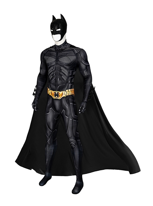 Batman The Dark Knight Halloween Cosplay Batman Costume Black Bodysuit Full Set