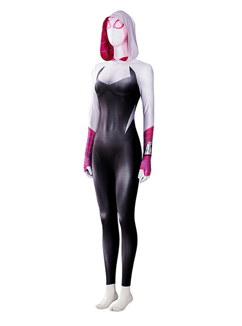 Spider Man Across The Spider Verse Halloween Cosplay Spider Gwen Pink Bodysuit Costume Set