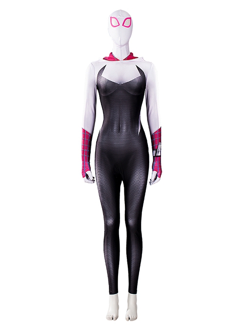 Spider Man Across The Spider Verse Halloween Cosplay Spider Gwen Pink Bodysuit Costume Set