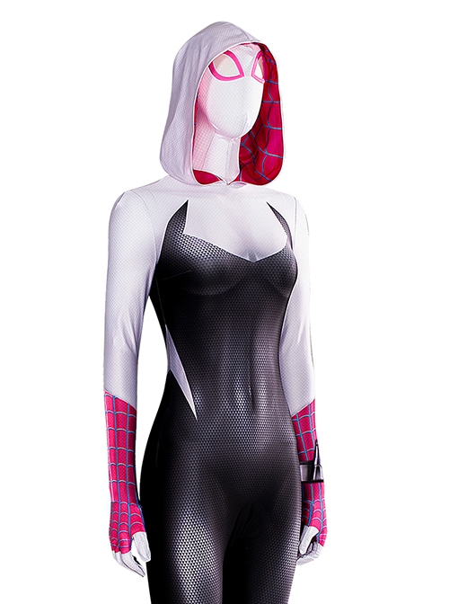 Spider Man Across The Spider Verse Halloween Cosplay Spider Gwen Pink Bodysuit Costume Set