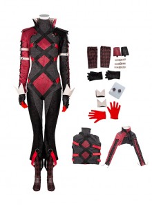 Game Gotham Knights Halloween Cosplay Harley Quinn Costume Bodysuit Set Without Shoes