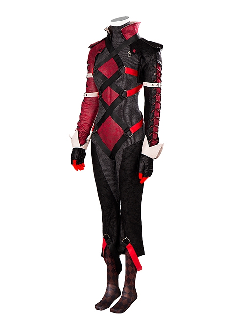 Game Gotham Knights Halloween Cosplay Harley Quinn Costume Bodysuit Set Without Shoes