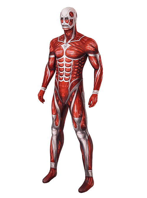 Attack On Titan Halloween Cosplay Colossal Titan Costume Printing Bodysuit