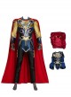 Thor Love And Thunder Halloween Cosplay Thor Odinson Long Sleeves Version Costume Armor And Red Cloak