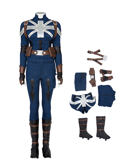 What If Halloween Cosplay Peggy Carter Stealth Suit Costume Full Set