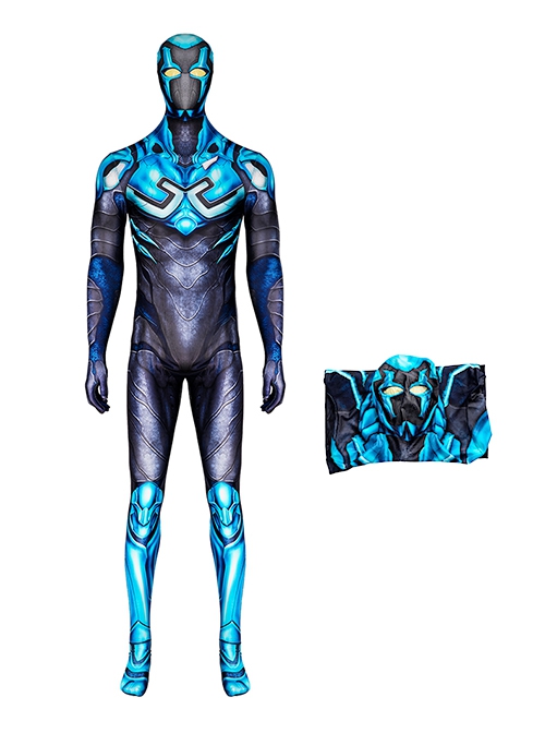 Movie Blue Beetle Halloween Cosplay Jaime Reyes Costume Bodysuit Set