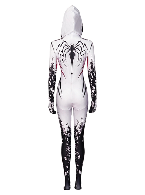 DC Comics Halloween Cosplay Anti-Venom Spider-Gwen Costume Hooded Bodysuit