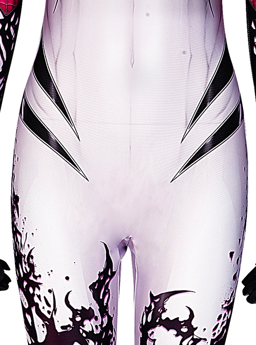 DC Comics Halloween Cosplay Anti-Venom Spider-Gwen Costume Hooded Bodysuit