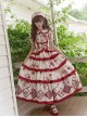 Apple Orchard Series Fruit Print Embroidery Cute Doll Collar Puff Sleeves Sweet Lolita Shirt Skirt Sleeves Headdress Set