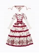 Apple Orchard Series Fruit Print Embroidery Cute Doll Collar Puff Sleeves Sweet Lolita Shirt Skirt Sleeves Headdress Set