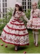 Apple Orchard Series Fruit Print Embroidery Cute Doll Collar Puff Sleeves Sweet Lolita Shirt Skirt Sleeves Headdress Set