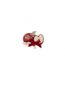 Apple Orchard Series Botanical Gardens Sweet Lolita Exquisite Red Apple Embroidered Bowknot Brooch