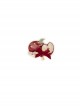 Apple Orchard Series Botanical Gardens Sweet Lolita Exquisite Red Apple Embroidered Bowknot Brooch