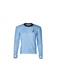 Star Trek Halloween Cosplay Blue Uniform Costume Male Blue Long Sleeve Top