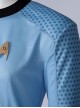 Star Trek Halloween Cosplay Blue Uniform Costume Male Blue Long Sleeve Top