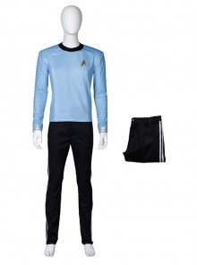 Star Trek Halloween Cosplay Blue Uniform Costume Male Black Pants