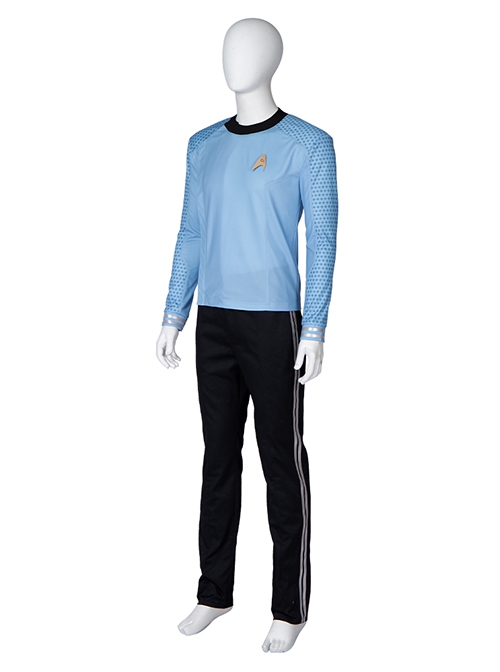 Star Trek Halloween Cosplay Blue Uniform Costume Male Black Pants