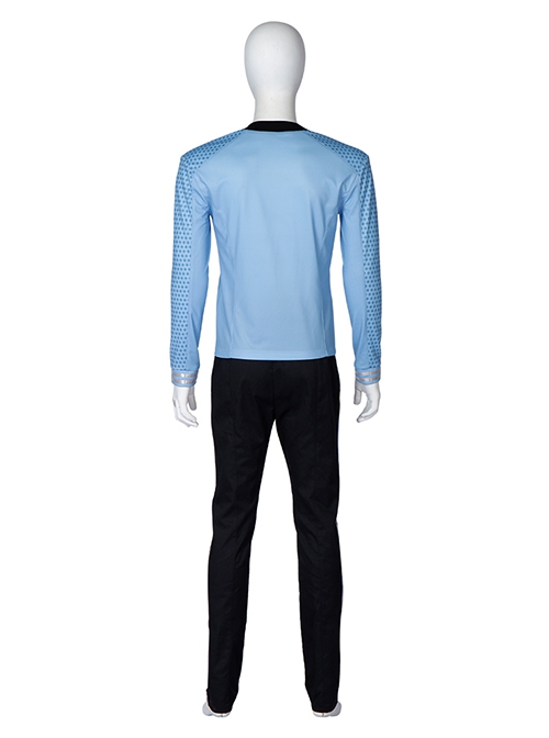 Star Trek Halloween Cosplay Blue Uniform Costume Male Black Pants