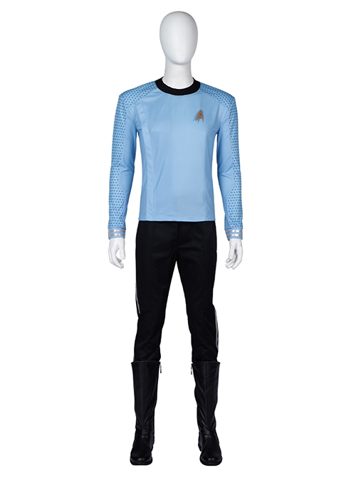 Star Trek Halloween Cosplay Blue Uniform Accessories Black-Gray Boots