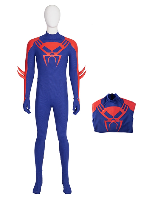 Spider-Man Across The Spider-Verse Part One Halloween Cosplay Spider-Man 2099 Miguel O'Hara Costume Blue Bodysuit