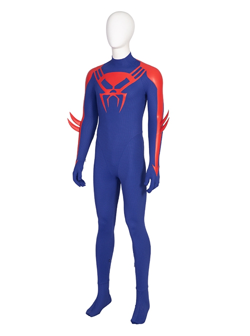 Spider-Man Across The Spider-Verse Part One Halloween Cosplay Spider-Man 2099 Miguel O'Hara Costume Blue Bodysuit