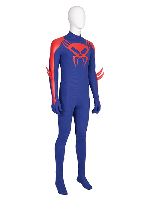 Spider-Man Across The Spider-Verse Part One Halloween Cosplay Spider-Man 2099 Miguel O'Hara Costume Blue Bodysuit