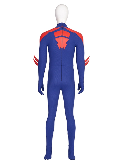 Spider-Man Across The Spider-Verse Part One Halloween Cosplay Spider-Man 2099 Miguel O'Hara Costume Blue Bodysuit