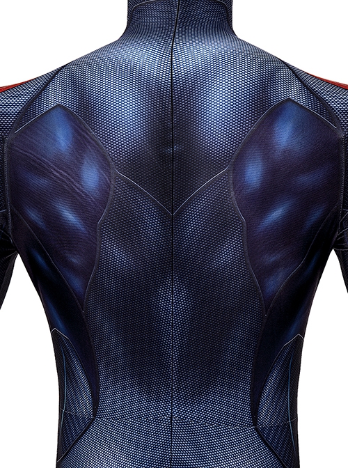 Comics Spider-Man 2099V2 Halloween Cosplay Miguel O'Hara Battle Suit Costume Blue Red Bodysuit