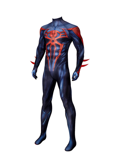 Comics Spider-Man 2099V2 Halloween Cosplay Miguel O'Hara Battle Suit Costume Blue Red Bodysuit