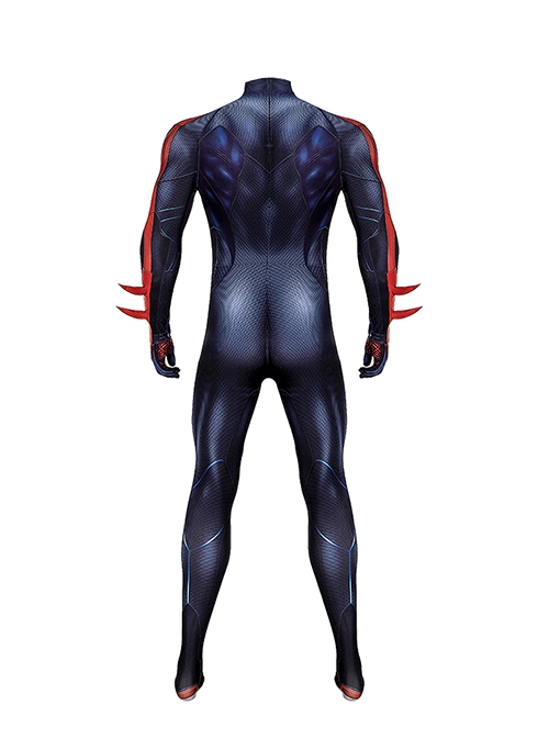 Comics Spider-Man 2099V2 Halloween Cosplay Miguel O'Hara Battle Suit Costume Blue Red Bodysuit