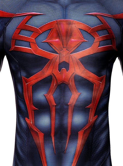 Comics Spider-Man 2099V2 Halloween Cosplay Miguel O'Hara Battle Suit Costume Blue Red Bodysuit