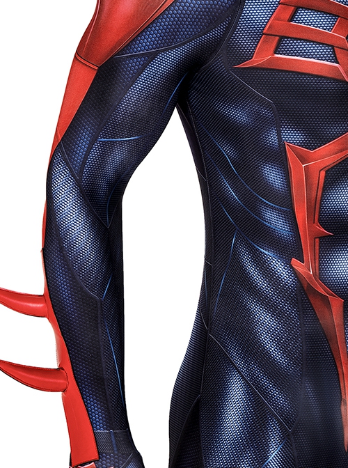 Comics Spider-Man 2099V2 Halloween Cosplay Miguel O'Hara Battle Suit Costume Blue Red Bodysuit