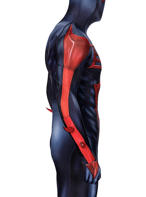 Comics Spider-Man 2099V2 Halloween Cosplay Miguel O'Hara Battle Suit Costume Blue Red Bodysuit