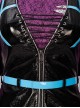 DC Comics Halloween Cosplay Punchline Alexis Kaye Black Leather Vest Suit Accessories Blue Belt