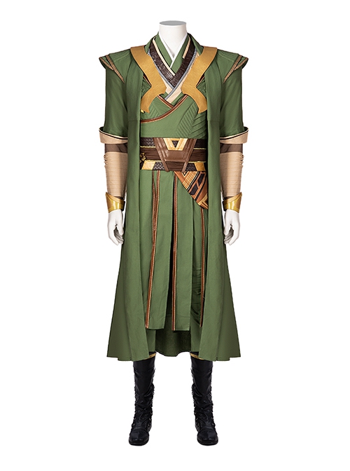 Doctor Strange In The Multiverse Of Madness Halloween Cosplay Baron Karl Mordo Costume Green Vest And Fake Collar