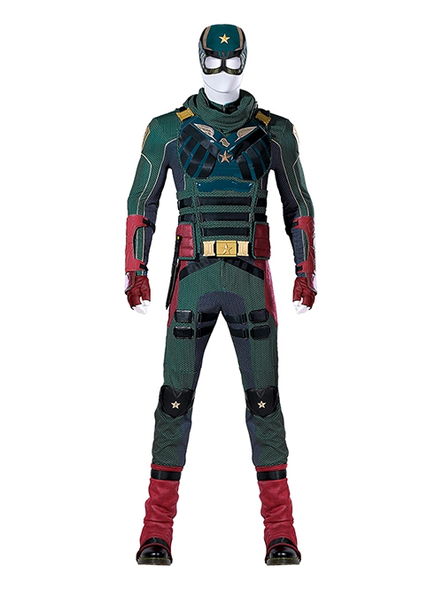 TV Drama The Boys Season 3 Soldier Boy Battle Suit Costume Green Top