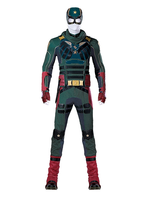 TV Drama The Boys Season 3 Soldier Boy Battle Suit Costume Green Armor